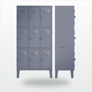 Locker triple de 9 puertas